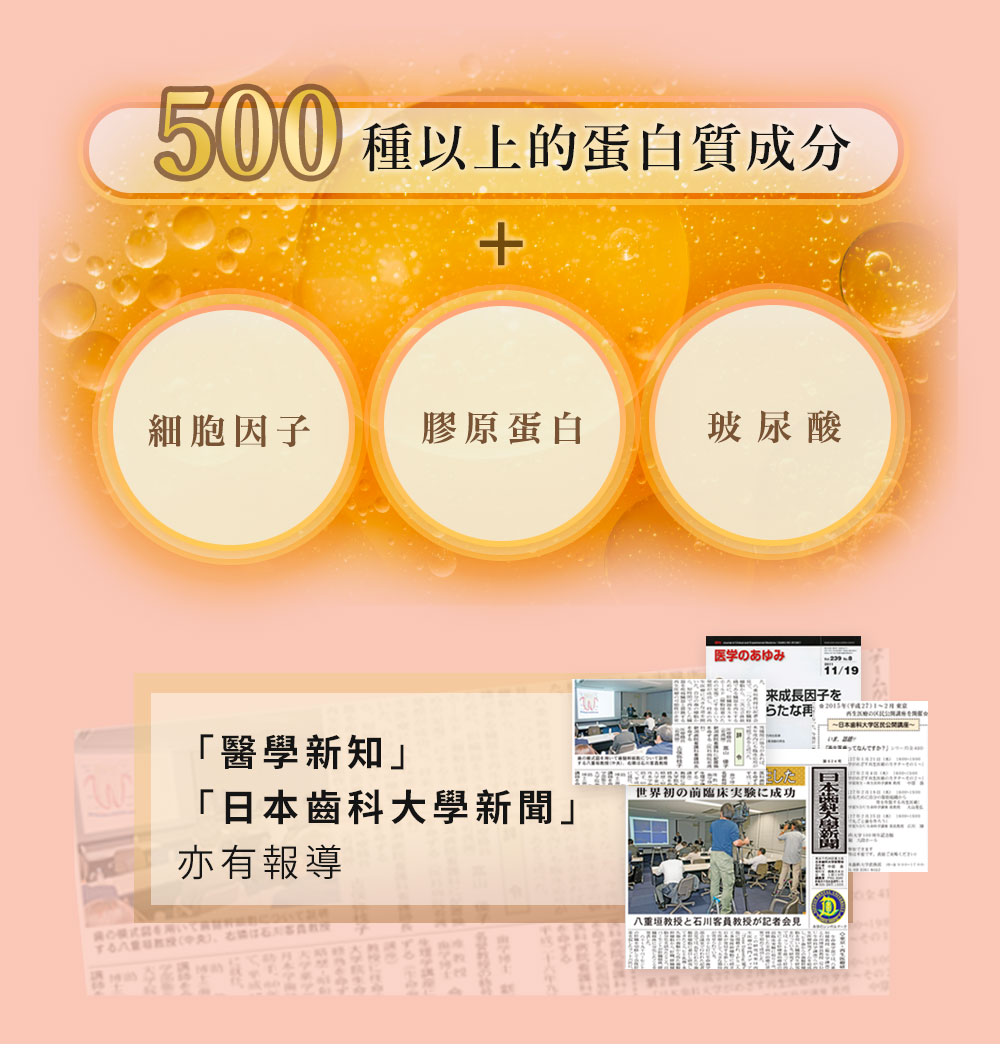 500種以上蛋白成分